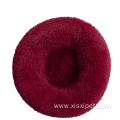 eco-friendly long plush round washable dog beds